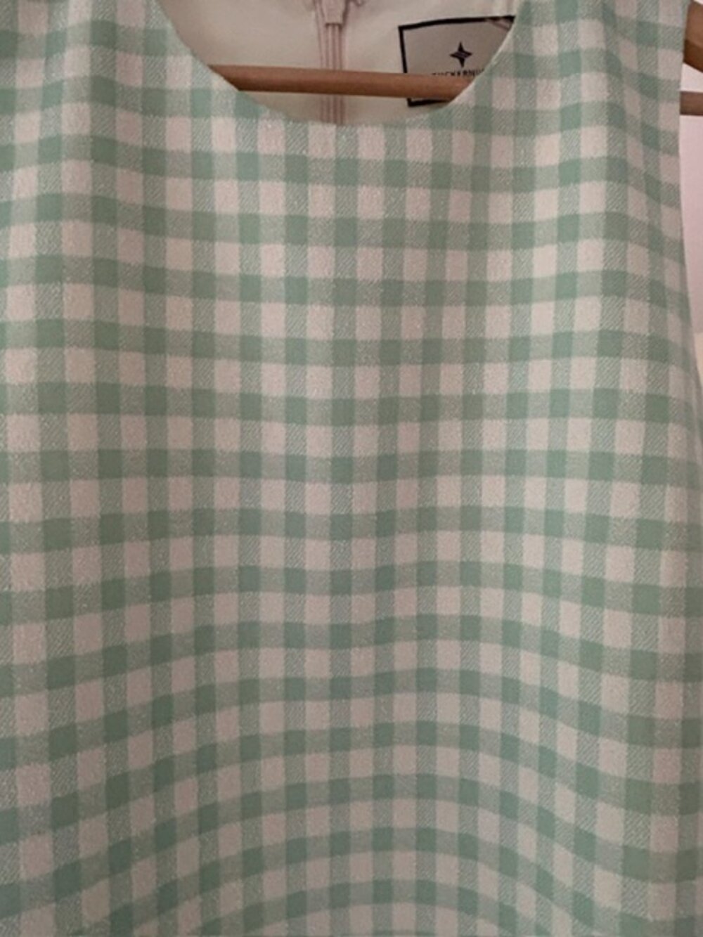 Tuckernuck Julep Gingham Sconset Dress NWT Medium Green White Shift Dress - Picture 5 of 6